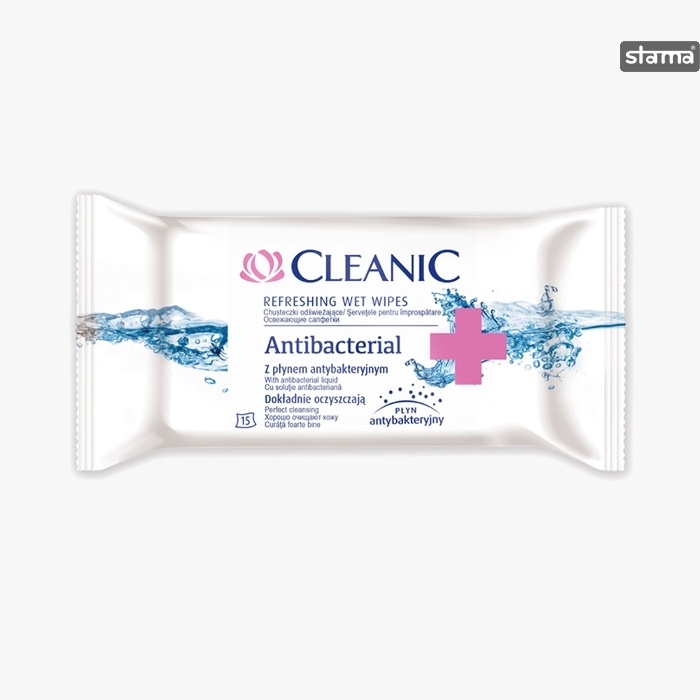 HARPER HYGENICS CLEANIC ANTIBACTERIAL WIPES 15 PCS