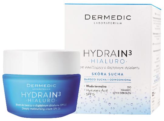 Dermedic Hydrain3 Hialuro Deeply Moisturising Cream Spf15 50Ml