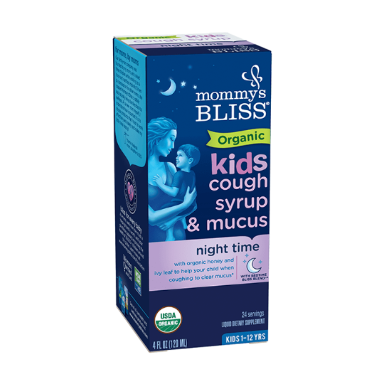 Mommys Bliss Organic Kids  Cough Syrup & Mucus Relief + Immunity Boost Night Time 120Ml 