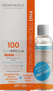 [604-EXDM-1065] Dermedic Sunbrella  Spf100 Special Protective Cream + Micellar Water Hydrain3 100Ml