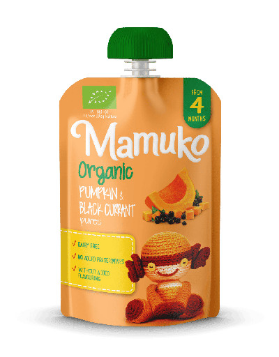 [BIO0016] MAMUKO ORGANIC PUMPKIN & BLACK CURRANT PUREE 4+ 100g